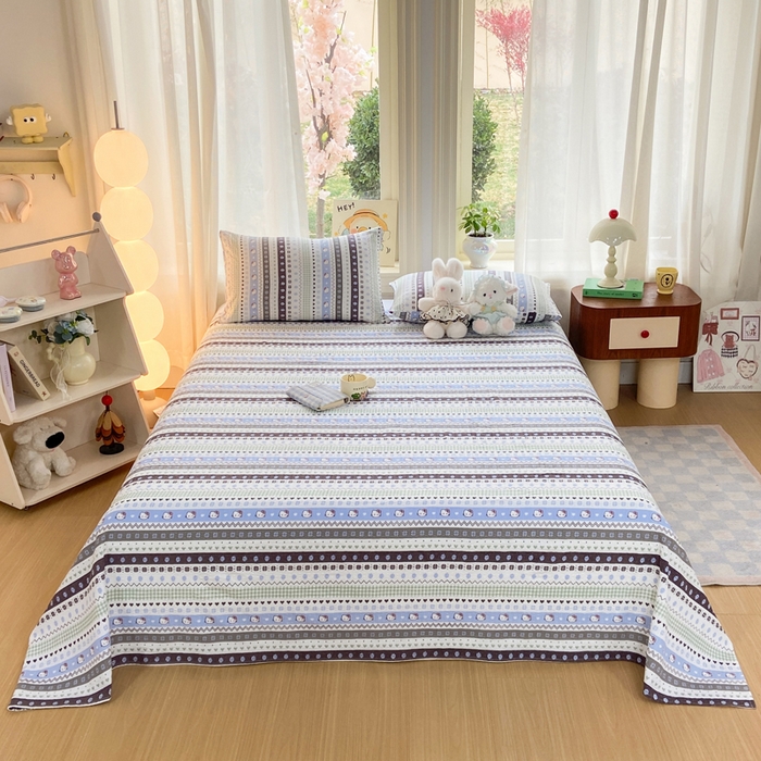 赛琳 2026新款泡芙纱床单系列单床单床单单件（有买家秀） 猫咪集蓝