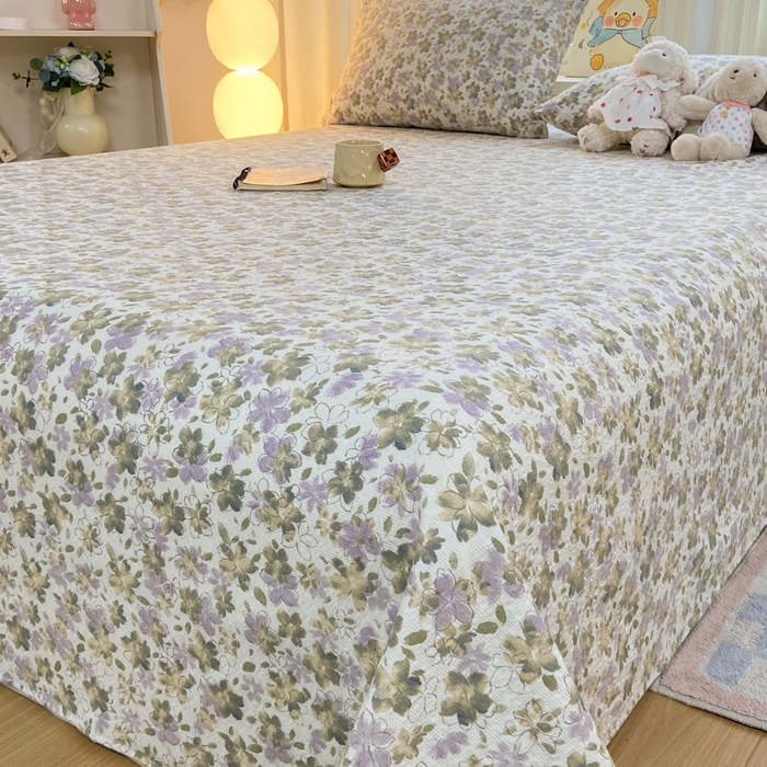 91家纺网 家纺一手货源 找家纺 赛琳 2026新款泡芙纱床单系列单床单床单单件（有买家秀） 茉莉雨