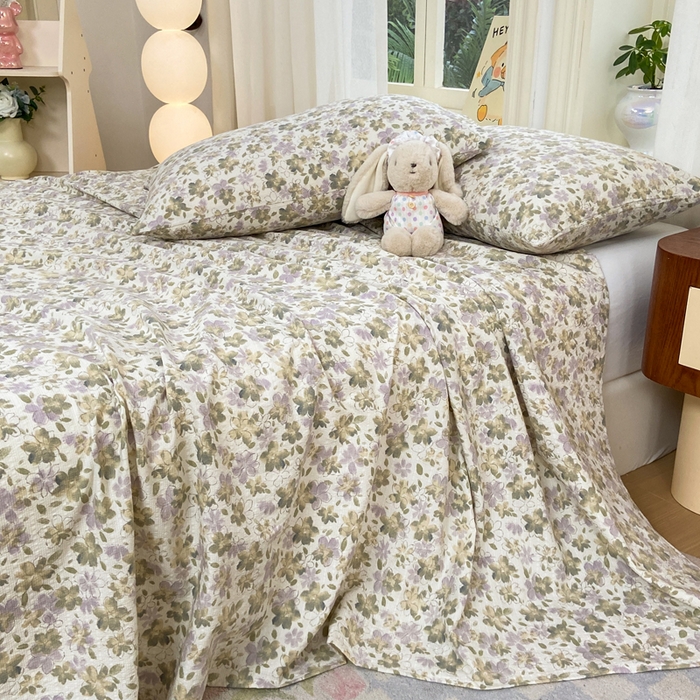 91家纺网 家纺一手货源 找家纺 赛琳 2026新款泡芙纱床单系列单床单床单单件（有买家秀） 茉莉雨