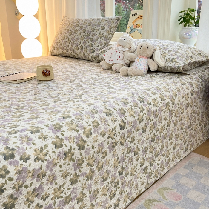 91家纺网 家纺一手货源 找家纺 赛琳 2026新款泡芙纱床单系列单床单床单单件（有买家秀） 茉莉雨