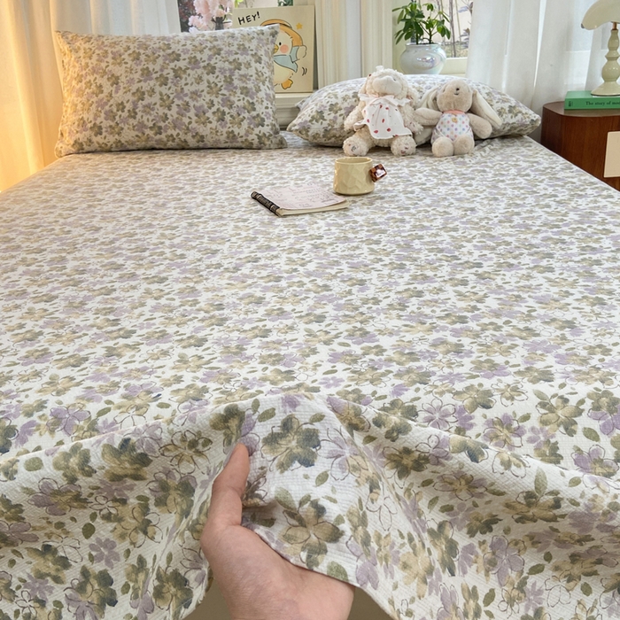 91家纺网 家纺一手货源 找家纺 赛琳 2026新款泡芙纱床单系列单床单床单单件（有买家秀） 茉莉雨