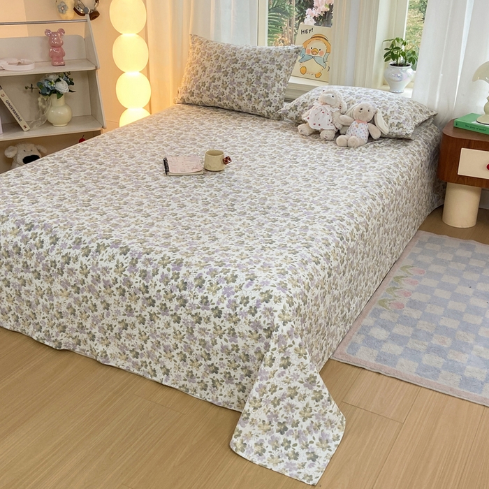 91家纺网 家纺一手货源 找家纺 赛琳 2026新款泡芙纱床单系列单床单床单单件（有买家秀） 茉莉雨