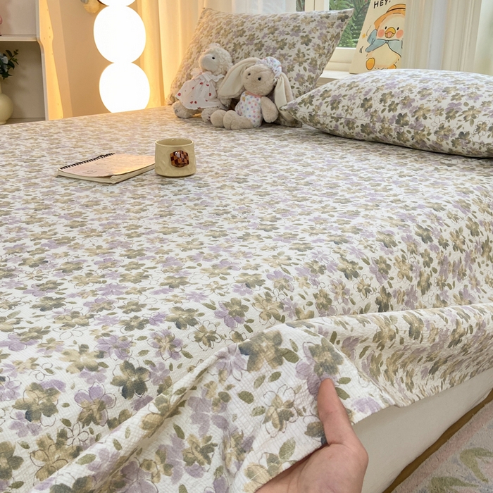 91家纺网 家纺一手货源 找家纺 赛琳 2026新款泡芙纱床单系列单床单床单单件（有买家秀） 茉莉雨