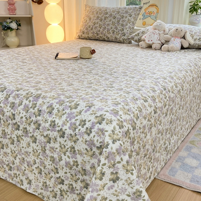 91家纺网 家纺一手货源 找家纺 赛琳 2026新款泡芙纱床单系列单床单床单单件（有买家秀） 茉莉雨