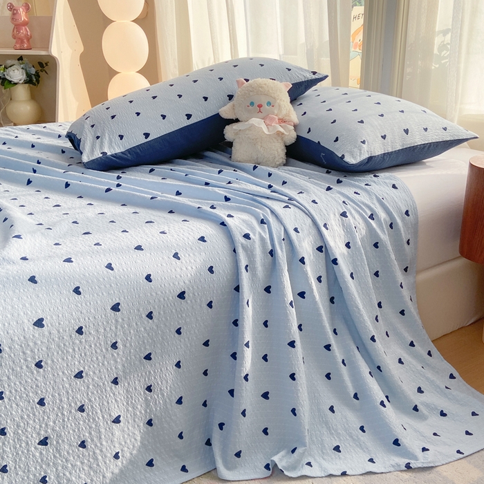 91家纺网 家纺一手货源 找家纺 赛琳 2026新款泡芙纱床单系列单床单床单单件（有买家秀） 甜心兰絮