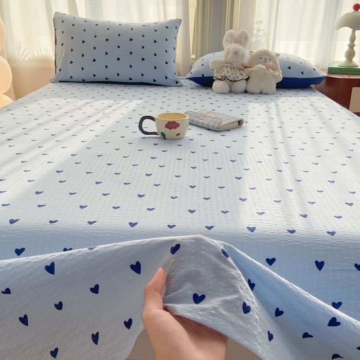 91家纺网 家纺一手货源 找家纺 赛琳 2026新款泡芙纱床单系列单床单床单单件（有买家秀） 甜心兰絮