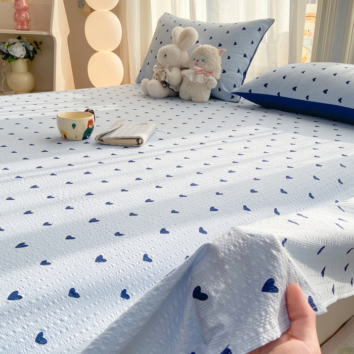 91家纺网 家纺一手货源 找家纺 赛琳 2026新款泡芙纱床单系列单床单床单单件（有买家秀） 甜心兰絮