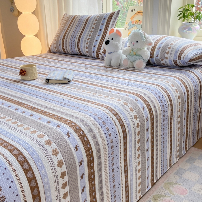 91家纺网 家纺一手货源 找家纺 赛琳 2026新款泡芙纱床单系列单床单床单单件（有买家秀） 小鹿织棉