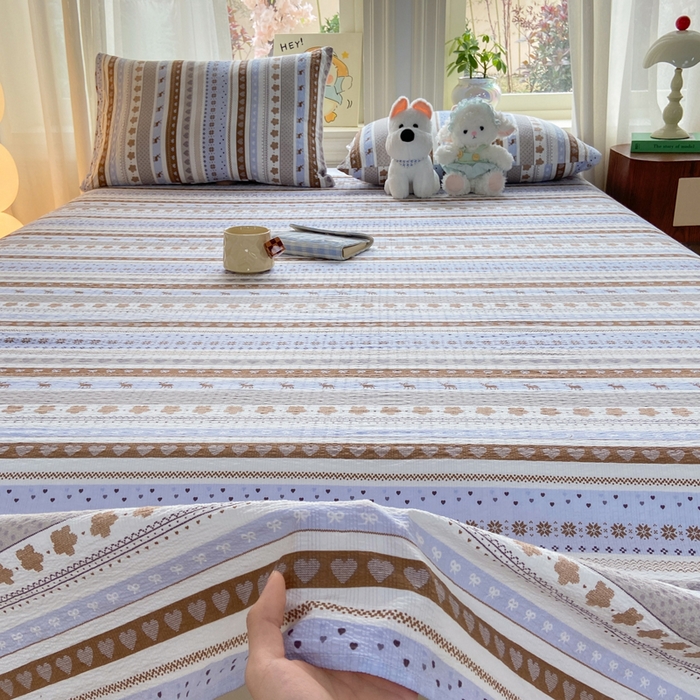 91家纺网 家纺一手货源 找家纺 赛琳 2026新款泡芙纱床单系列单床单床单单件（有买家秀） 小鹿织棉