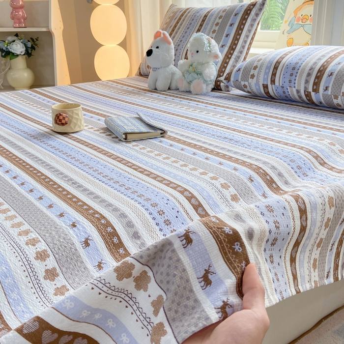 91家纺网 家纺一手货源 找家纺 赛琳 2026新款泡芙纱床单系列单床单床单单件（有买家秀） 小鹿织棉