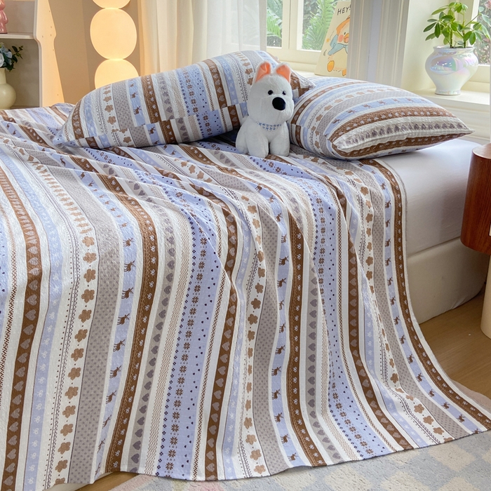 91家纺网 家纺一手货源 找家纺 赛琳 2026新款泡芙纱床单系列单床单床单单件（有买家秀） 小鹿织棉