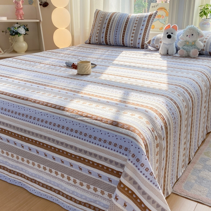 91家纺网 家纺一手货源 找家纺 赛琳 2026新款泡芙纱床单系列单床单床单单件（有买家秀） 小鹿织棉