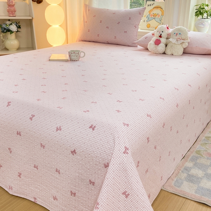 91家纺网 家纺一手货源 找家纺 赛琳 2026新款泡芙纱床单系列单床单床单单件（有买家秀） 予诗粉