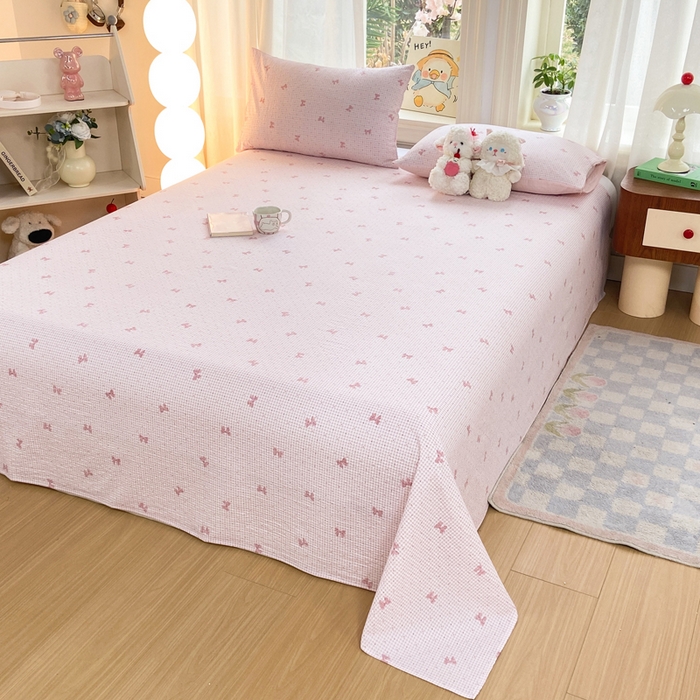 91家纺网 家纺一手货源 找家纺 赛琳 2026新款泡芙纱床单系列单床单床单单件（有买家秀） 予诗粉