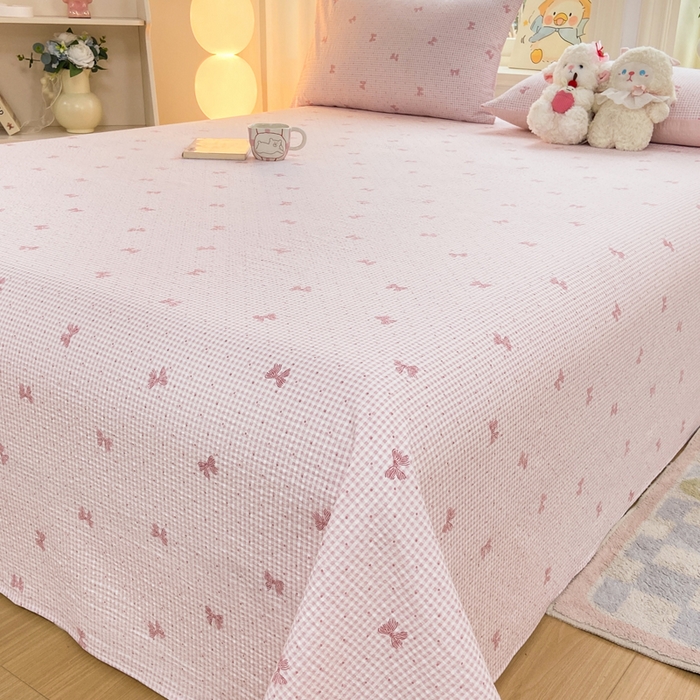 91家纺网 家纺一手货源 找家纺 赛琳 2026新款泡芙纱床单系列单床单床单单件（有买家秀） 予诗粉