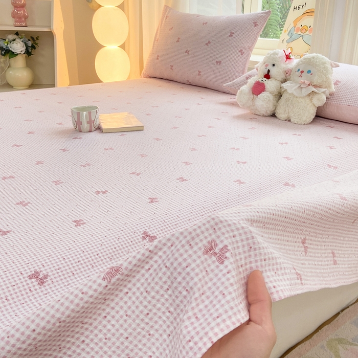 91家纺网 家纺一手货源 找家纺 赛琳 2026新款泡芙纱床单系列单床单床单单件（有买家秀） 予诗粉