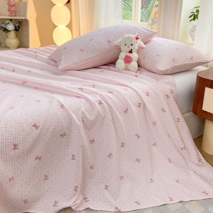 91家纺网 家纺一手货源 找家纺 赛琳 2026新款泡芙纱床单系列单床单床单单件（有买家秀） 予诗粉