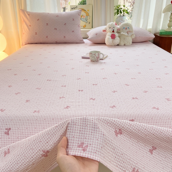 91家纺网 家纺一手货源 找家纺 赛琳 2026新款泡芙纱床单系列单床单床单单件（有买家秀） 予诗粉