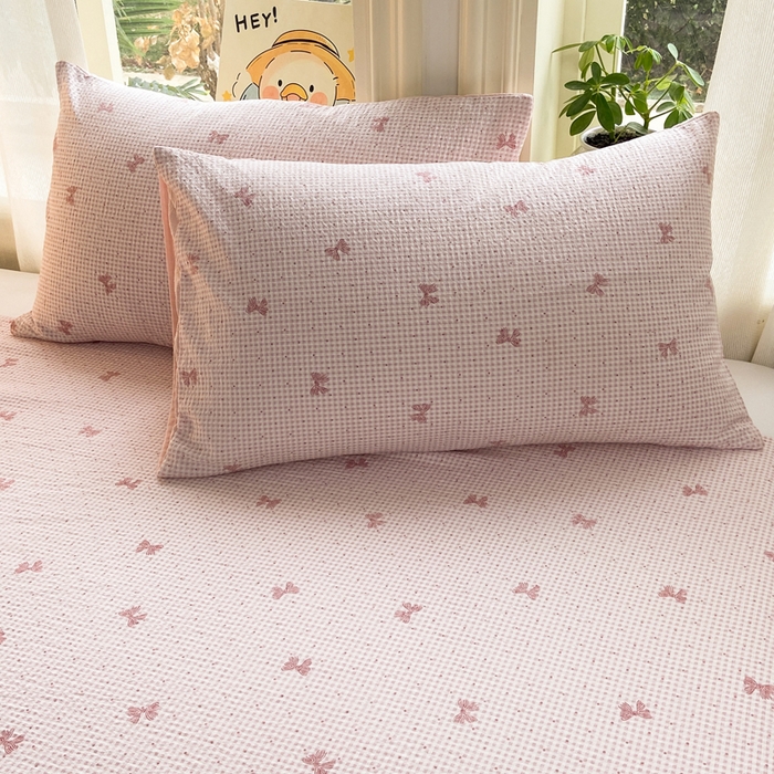 91家纺网 家纺一手货源 找家纺 赛琳 2026新款泡芙纱床单系列单床单床单单件（有买家秀） 予诗粉