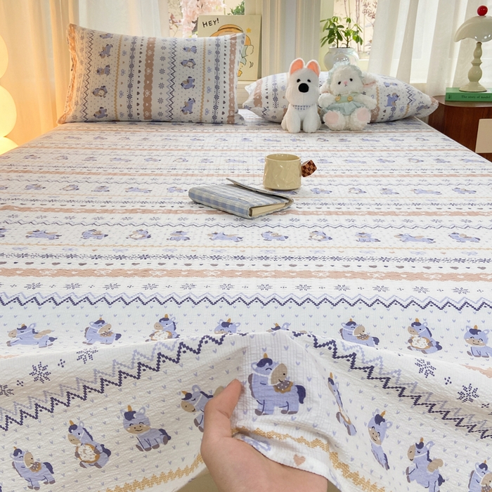 91家纺网 家纺一手货源 找家纺 （总）赛琳 2026新款泡芙纱床单系列单床单床单单件（有买家秀）