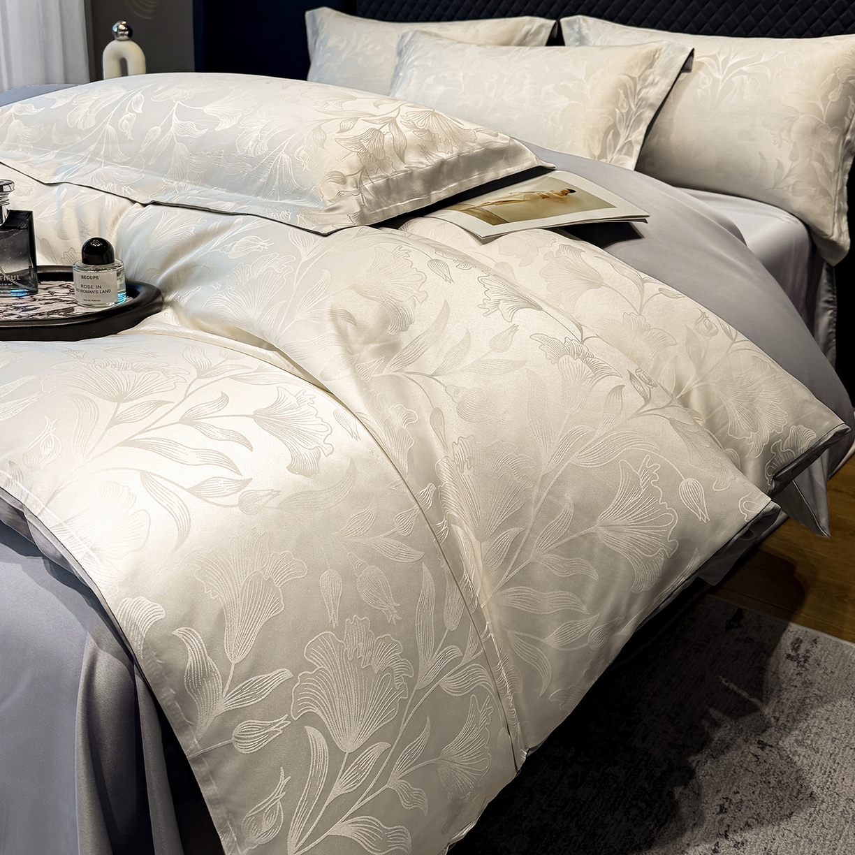 91家纺网 家纺一手货源 找家纺 （总）奥汀洛家纺 2026春夏新款水洗冰丝亮丝提花四件套