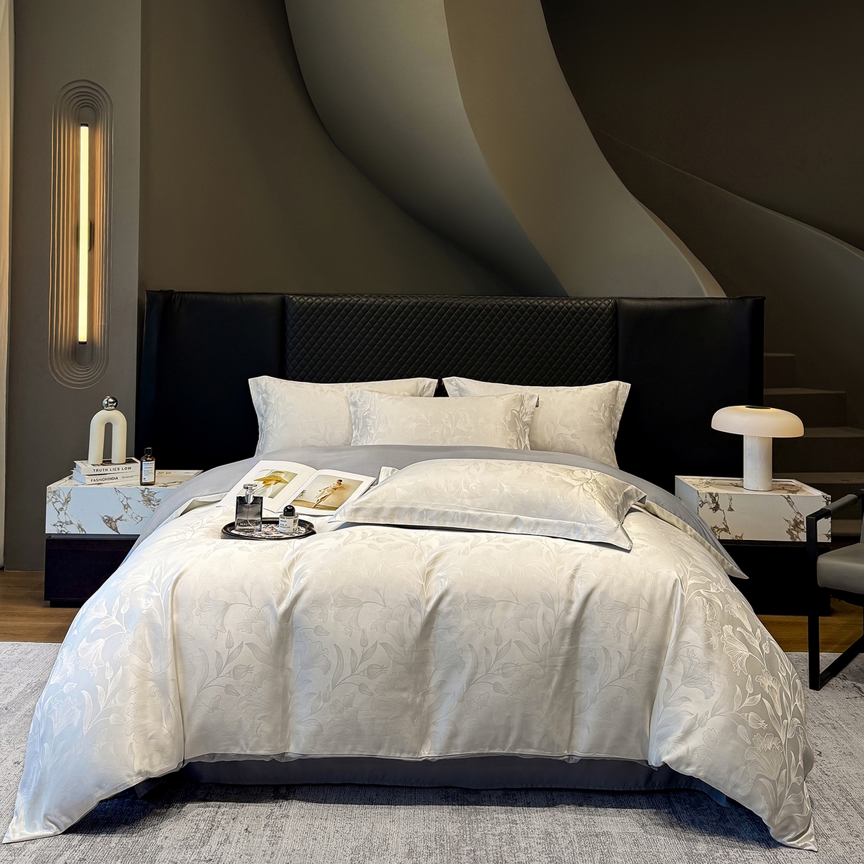 91家纺网 家纺一手货源 找家纺 （总）奥汀洛家纺 2026春夏新款水洗冰丝亮丝提花四件套