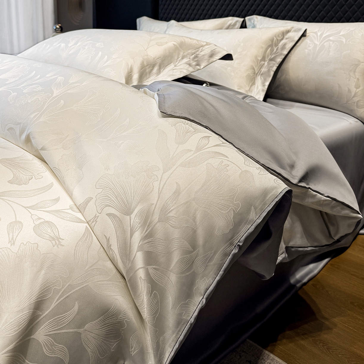 （总）奥汀洛家纺 2026春夏新款水洗冰丝亮丝提花四件套