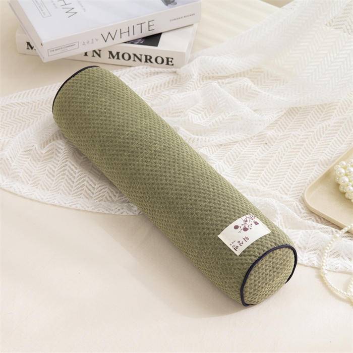 91家纺网 家纺一手货源 找家纺 （总）仁宇枕业 2026新款仿麻布欧式圆形糖果枕腰枕护颈椎荞麦枕头枕芯