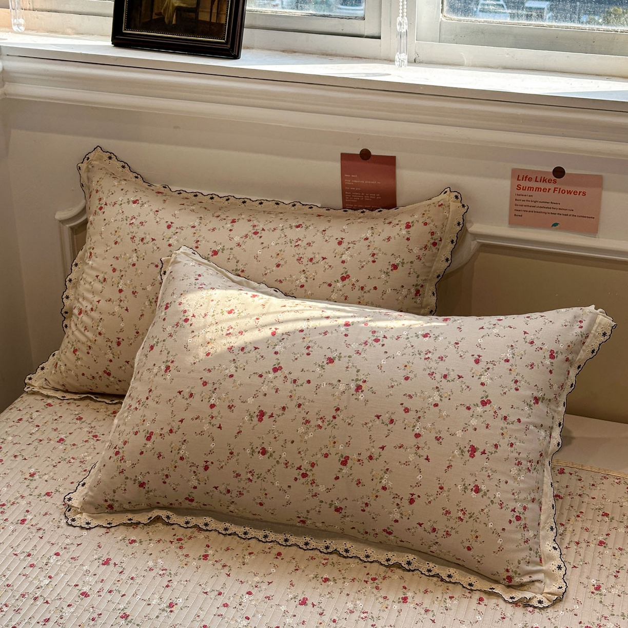 91家纺网 家纺一手货源 找家纺 橙子家居 2026新款纯棉法式复古蕾丝花边床盖四件套 花影