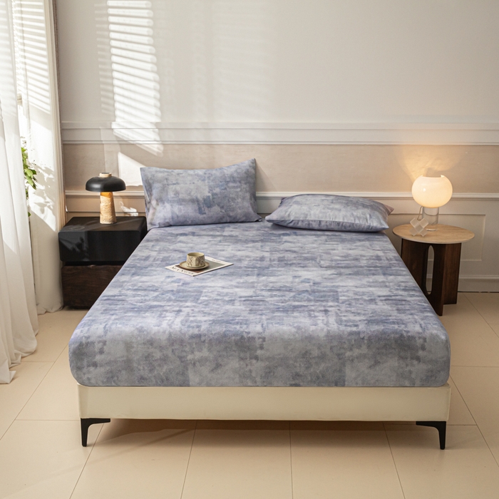 91家纺网 家纺一手货源 找家纺 （总）爱彼家纺 2026新款A类纯棉提花老粗布床笠单件床笠三件套提花床笠-系列一