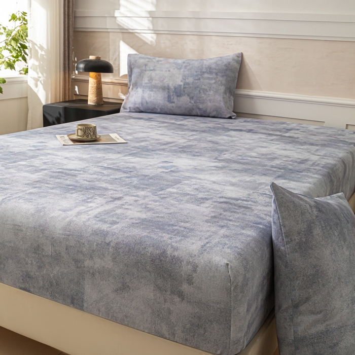 91家纺网 家纺一手货源 找家纺 （总）爱彼家纺 2026新款A类纯棉提花老粗布床笠单件床笠三件套提花床笠-系列一