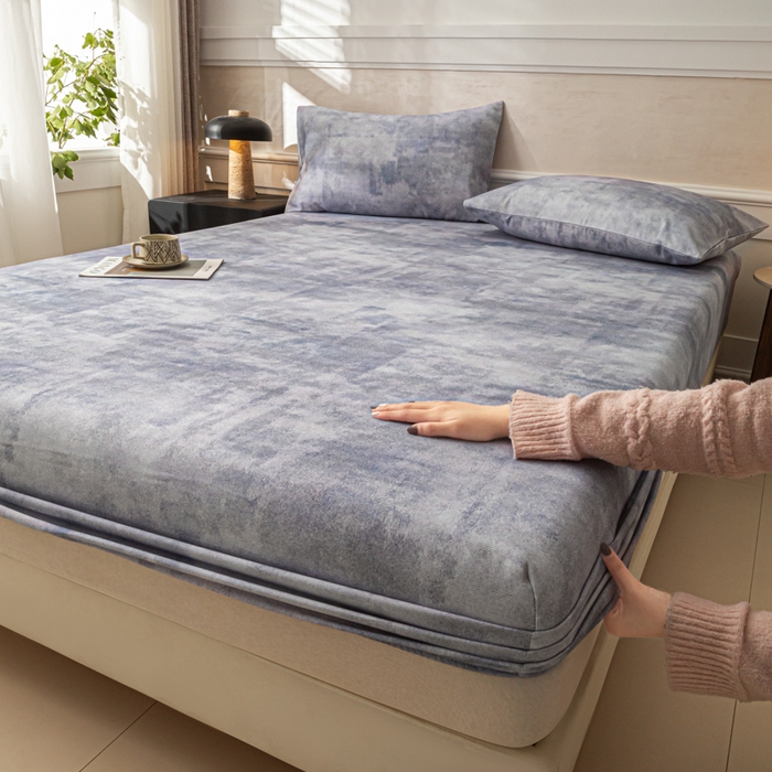 91家纺网 家纺一手货源 找家纺 （总）爱彼家纺 2026新款A类纯棉提花老粗布床笠单件床笠三件套提花床笠-系列一