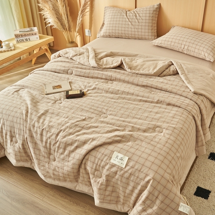 91家纺网 家纺一手货源 找家纺 （总）简如 2026新款全棉纯棉色织水洗棉棉花空调被夏凉被