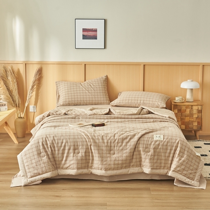 91家纺网 家纺一手货源 找家纺 （总）简如 2026新款全棉纯棉色织水洗棉棉花空调被夏凉被