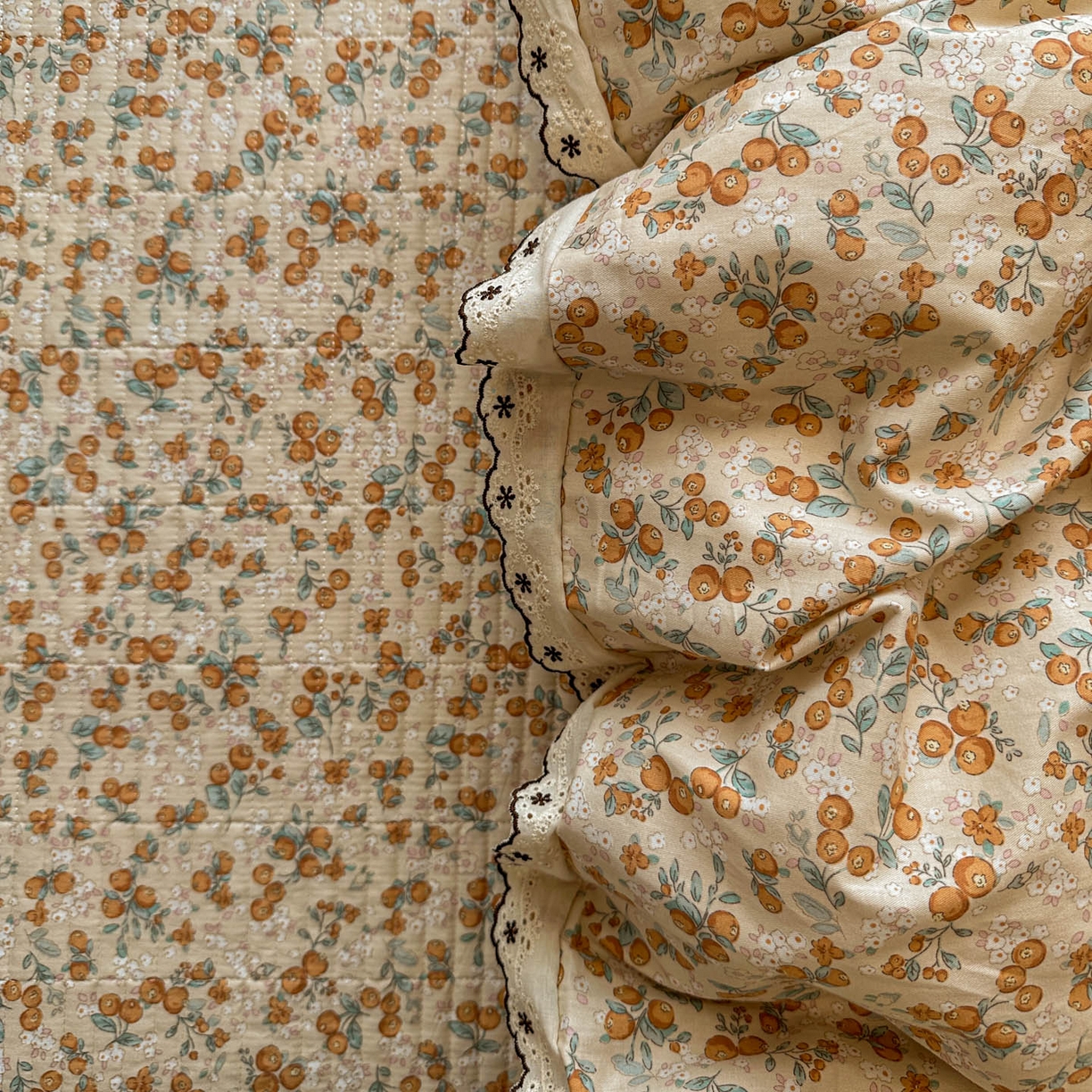 91家纺网 家纺一手货源 找家纺 橙子家居 2026新款纯棉法式复古蕾丝花边床盖四件套 普罗旺斯