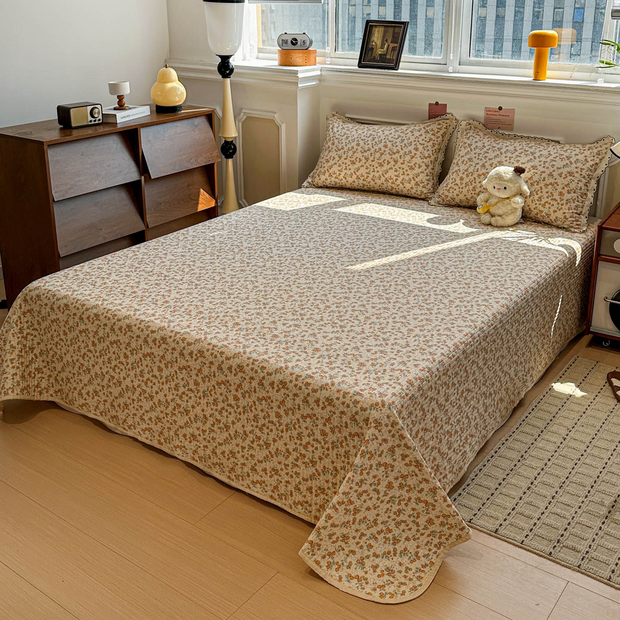 91家纺网 家纺一手货源 找家纺 橙子家居 2026新款纯棉法式复古蕾丝花边床盖四件套 普罗旺斯