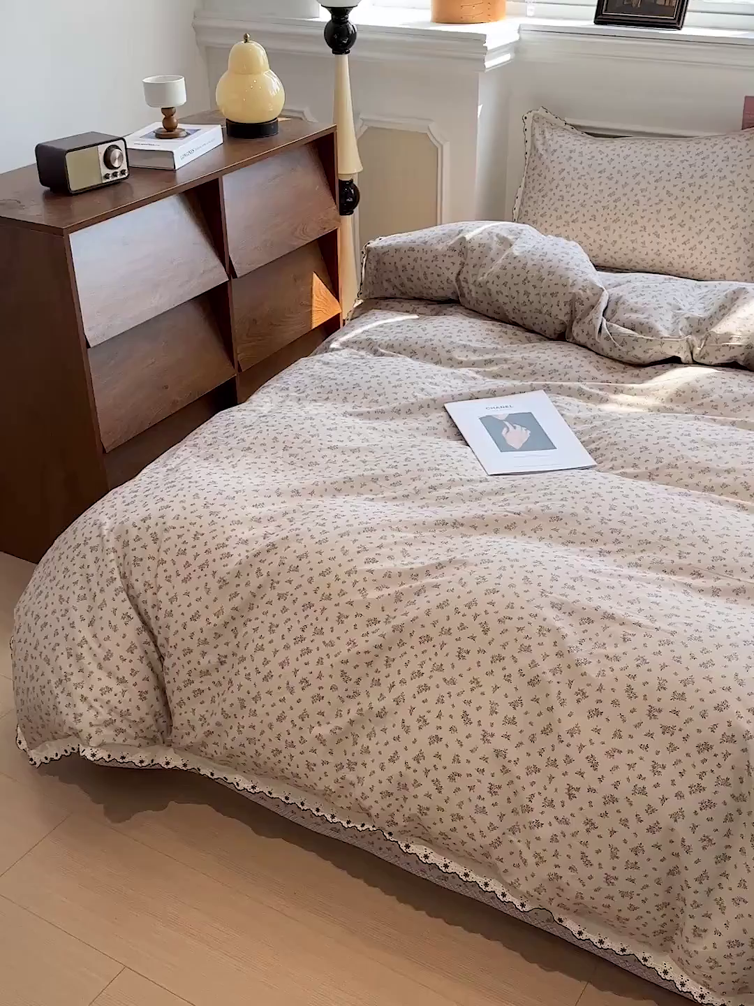 91家纺网 家纺一手货源 找家纺 橙子家居 2026新款纯棉法式复古蕾丝花边床盖四件套 普罗旺斯