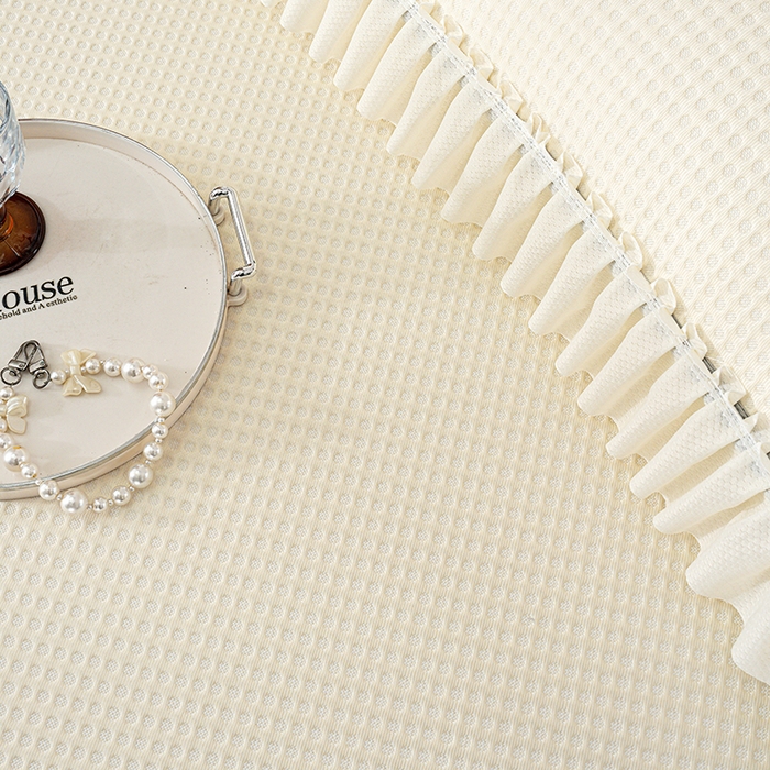 91家纺网 家纺一手货源 找家纺 （总）七里香 2026新款千鸟阁凉豆豆3D冰豆豆床裙款凉席三件套