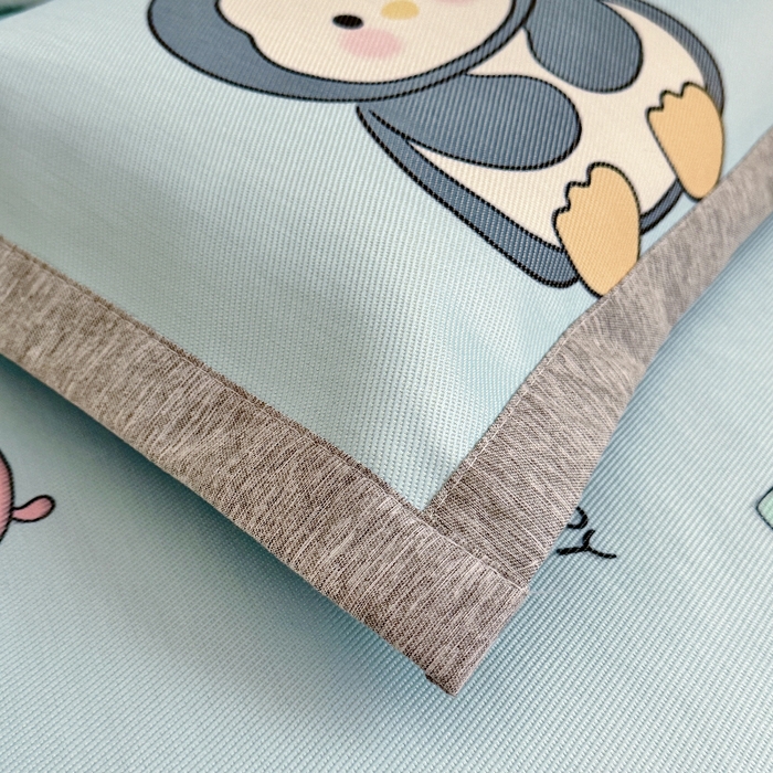 91家纺网 家纺一手货源 找家纺 萌宝家纺  2026新款900D加密儿童冰丝枕套夏季A类冰藤枕头 可爱小企鹅