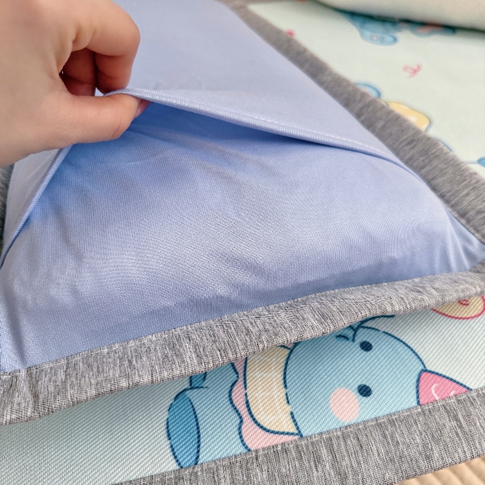91家纺网 家纺一手货源 找家纺 萌宝家纺  2026新款900D加密儿童冰丝枕套夏季A类冰藤枕头 可爱小象