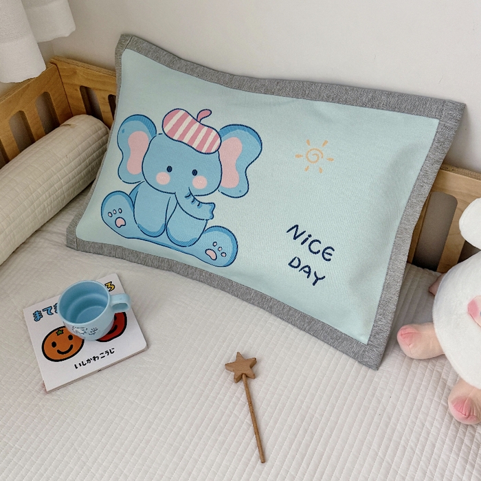 91家纺网 家纺一手货源 找家纺 萌宝家纺  2026新款900D加密儿童冰丝枕套夏季A类冰藤枕头 可爱小象