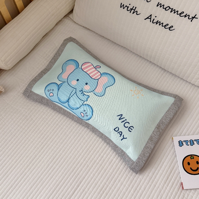 91家纺网 家纺一手货源 找家纺 萌宝家纺  2026新款900D加密儿童冰丝枕套夏季A类冰藤枕头 可爱小象