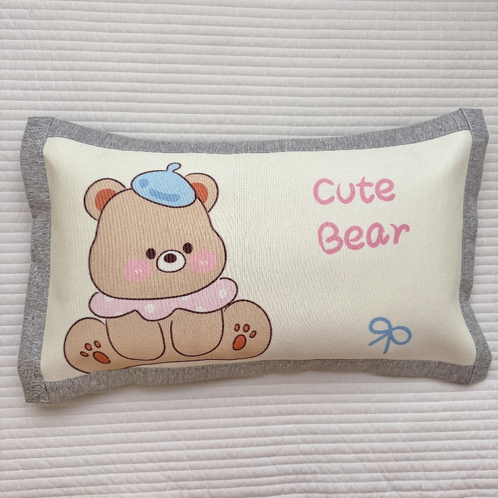 91家纺网 家纺一手货源 找家纺 萌宝家纺  2026新款900D加密儿童冰丝枕套夏季A类冰藤枕头 可爱小熊