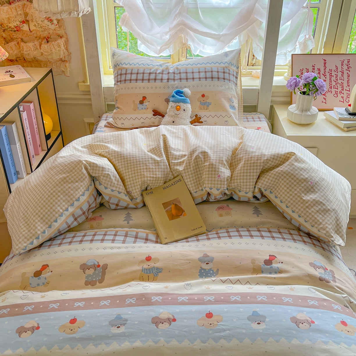 （总）简约家纺 2026新款全棉印花学生宿舍三件套系列