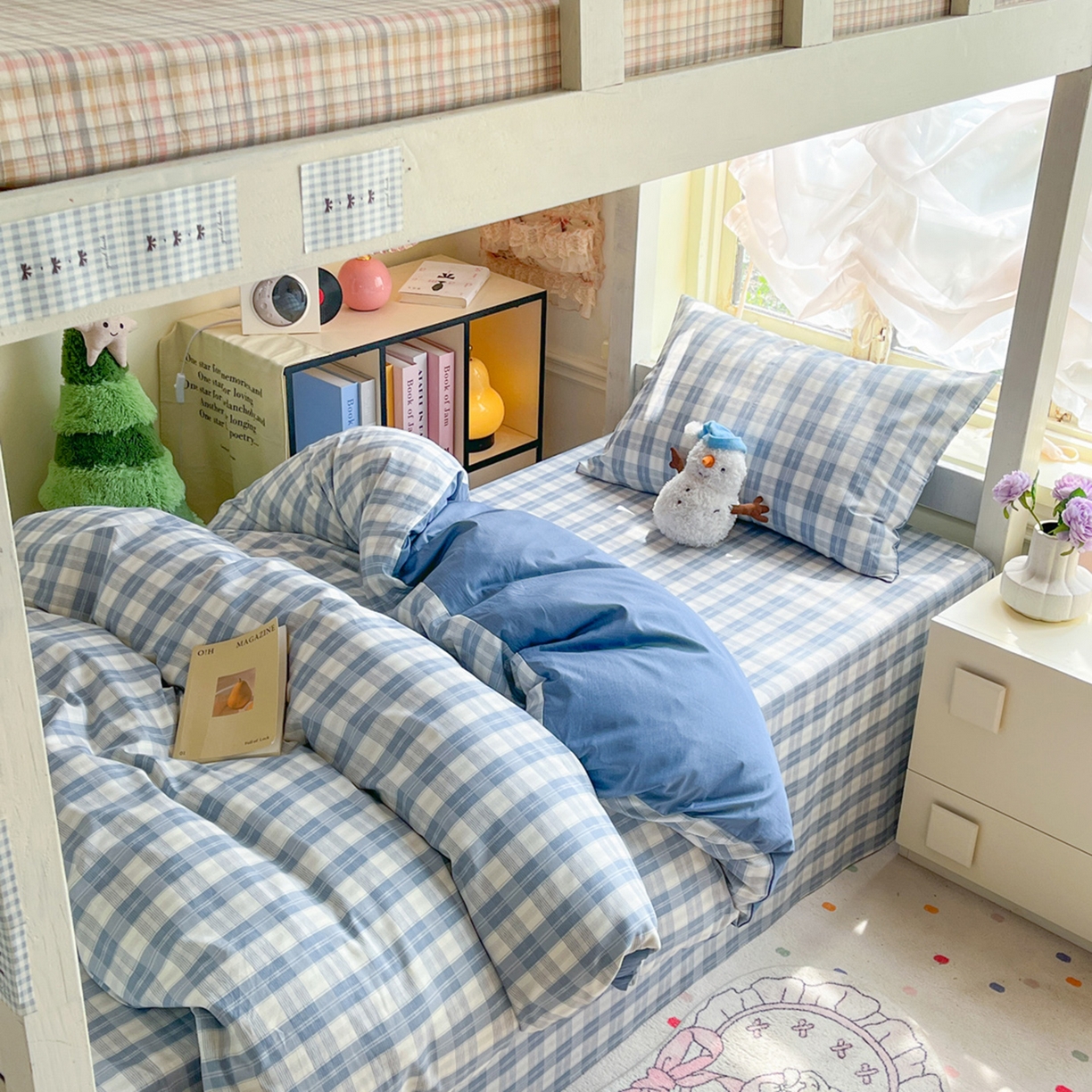 91家纺网 家纺一手货源 找家纺 简约家纺 2026新款全棉印花学生宿舍三件套系列 格雅