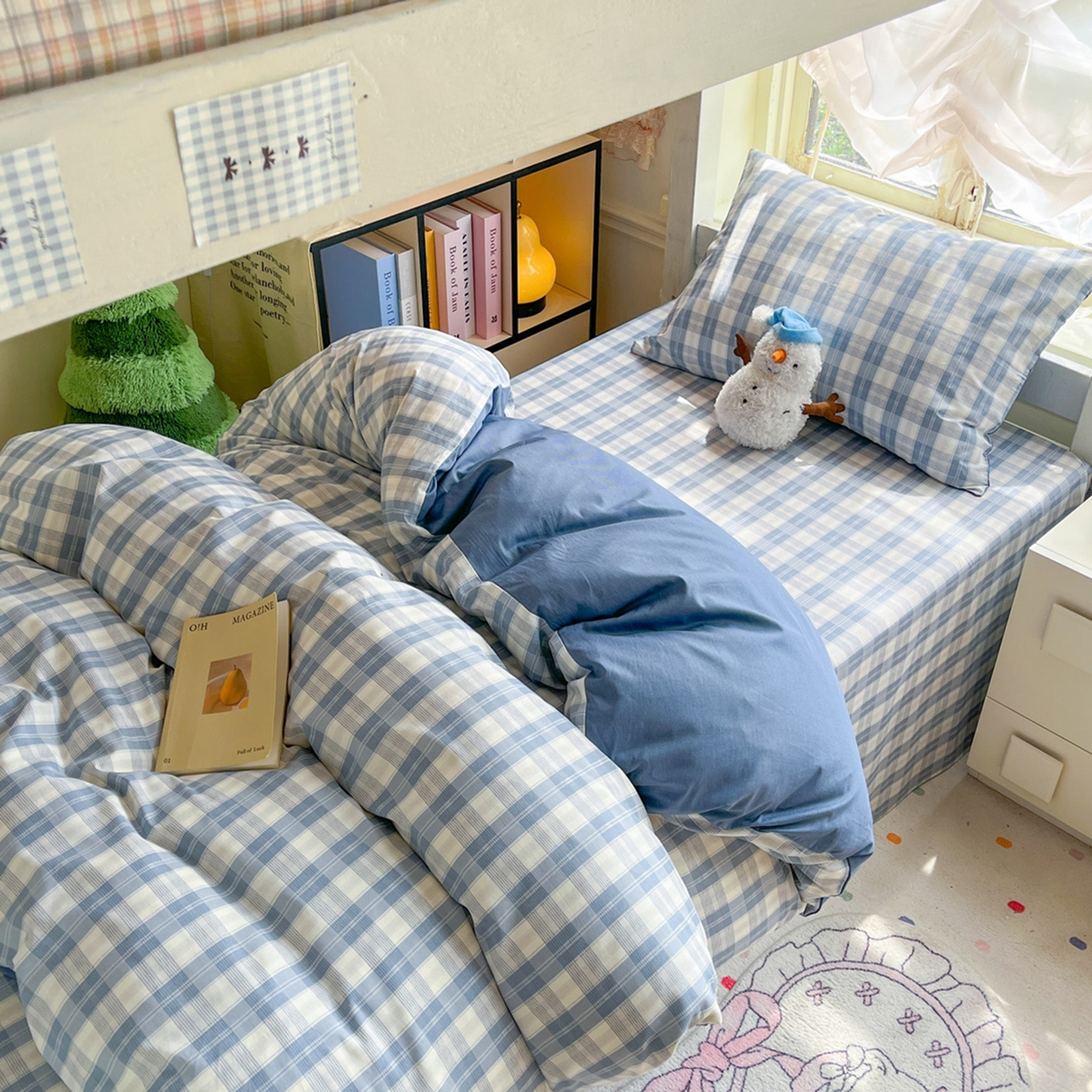 91家纺网 家纺一手货源 找家纺 简约家纺 2026新款全棉印花学生宿舍三件套系列 格雅