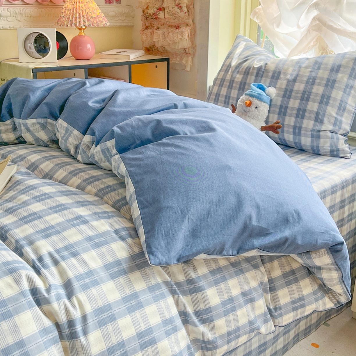 91家纺网 家纺一手货源 找家纺 简约家纺 2026新款全棉印花学生宿舍三件套系列 格雅