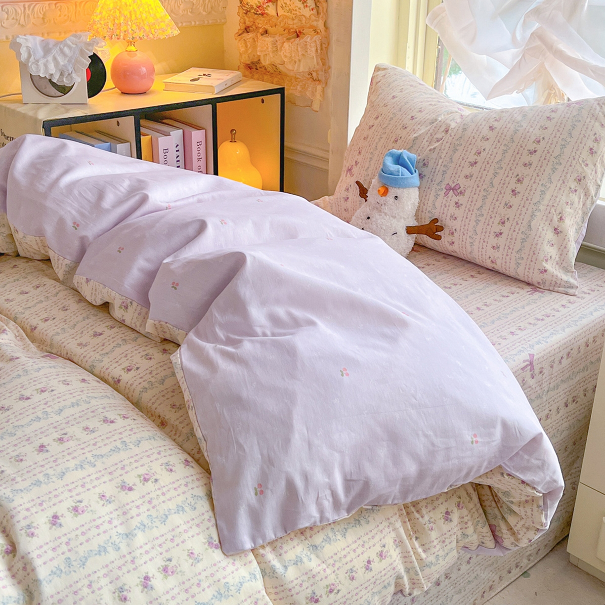 91家纺网 家纺一手货源 找家纺 简约家纺 2026新款全棉印花学生宿舍三件套系列 雅柔