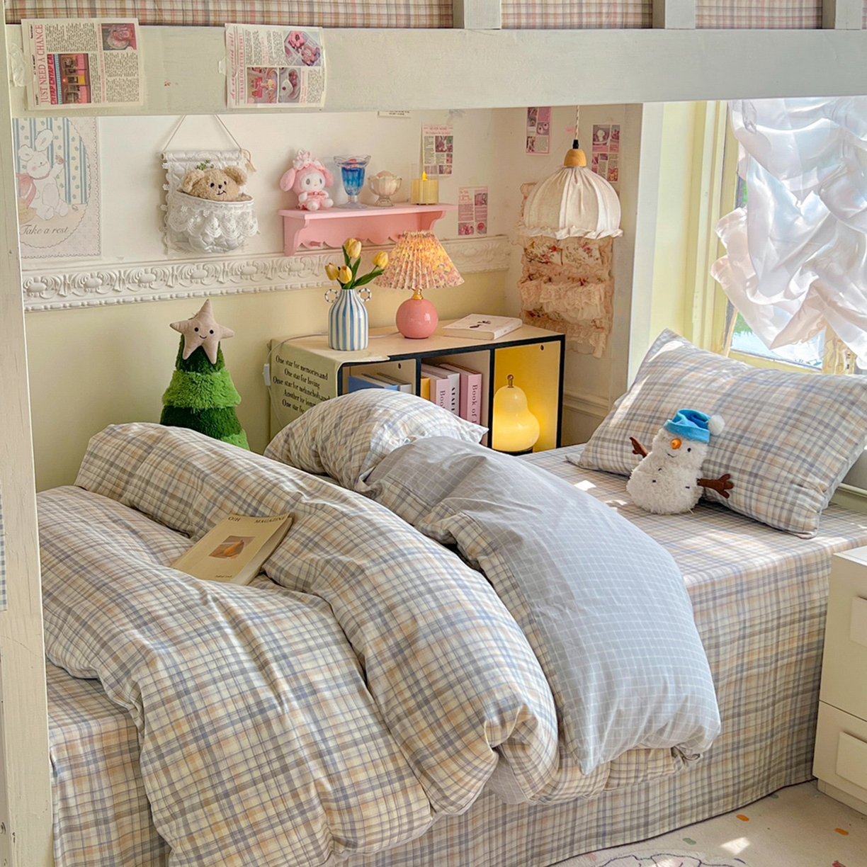 91家纺网 家纺一手货源 找家纺 简约家纺 2026新款全棉印花学生宿舍三件套系列 颜诺