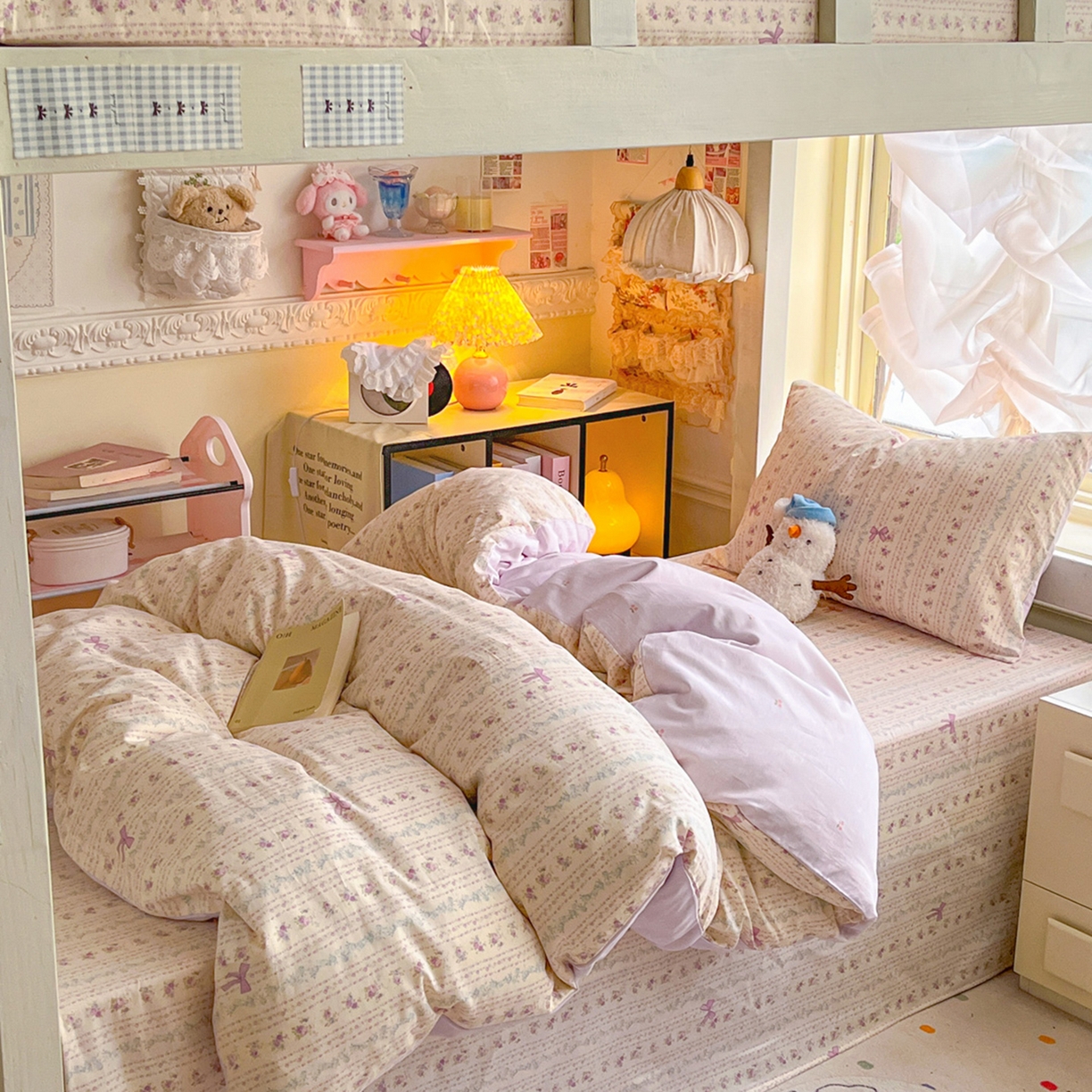 91家纺网 家纺一手货源 找家纺 简约家纺 2026新款全棉印花学生宿舍三件套系列 雅柔